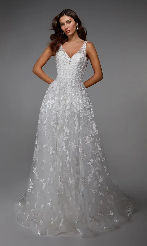 Long White Dress: Alyce 7037 made by Alyce Paris