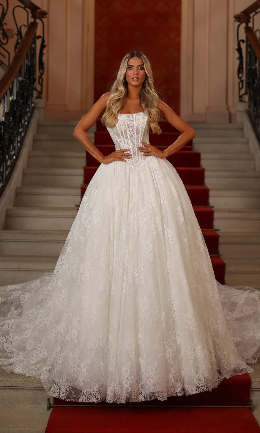 Long White Dress: Alyce 7149 sold by PromGirl