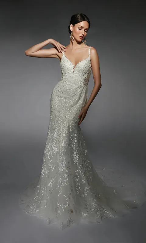 Long White Dress: Alyce 7120 made by Alyce Paris