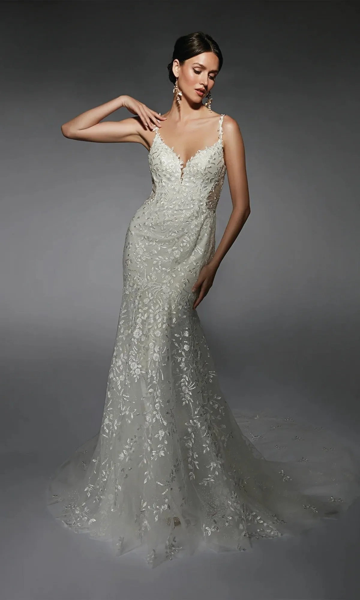 Long White Dress: Alyce 7120 sold by PromGirl