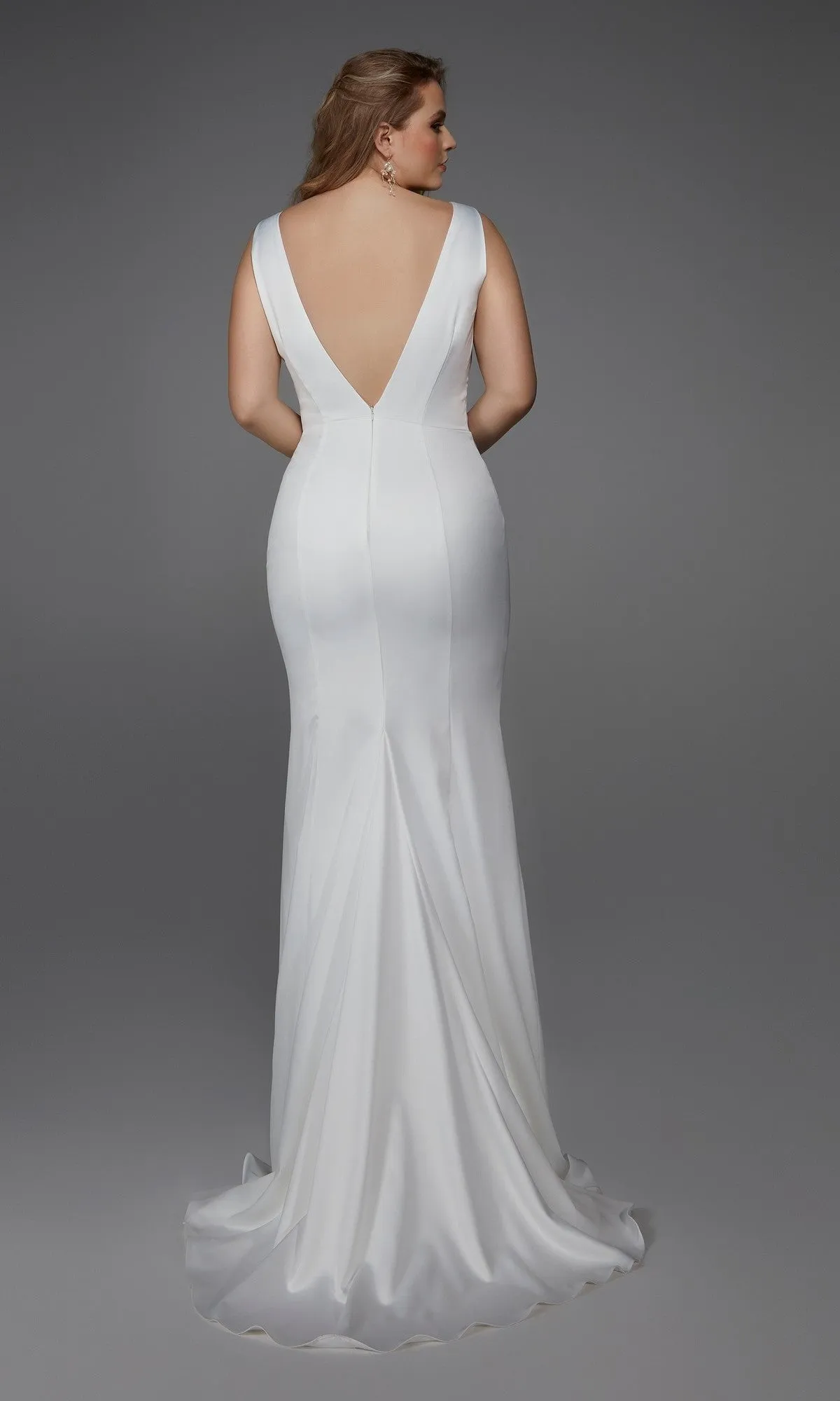 Long White Dress: Alyce 7019 sold by PromGirl product image thumbnail 4