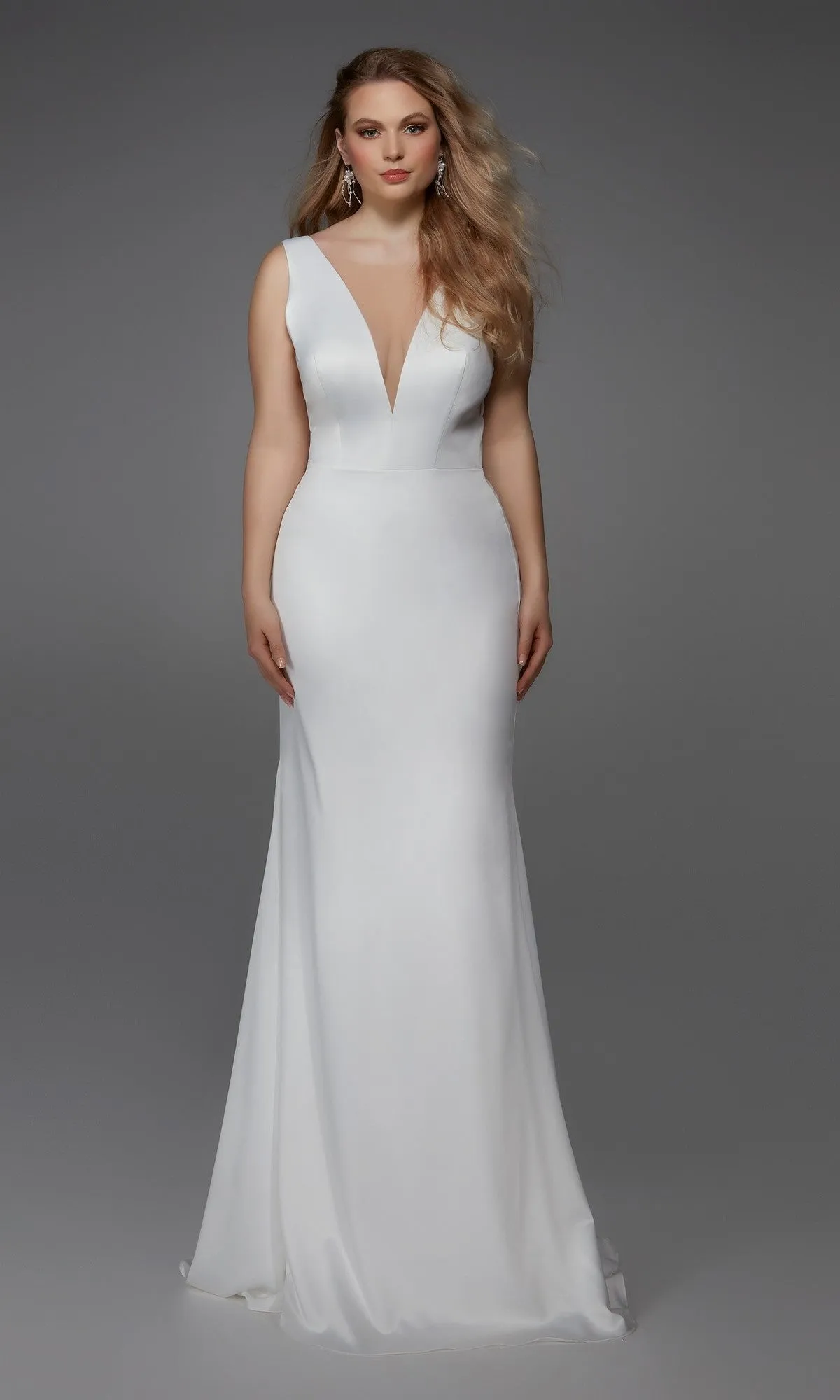 Long White Dress: Alyce 7019 sold by PromGirl product image thumbnail 3