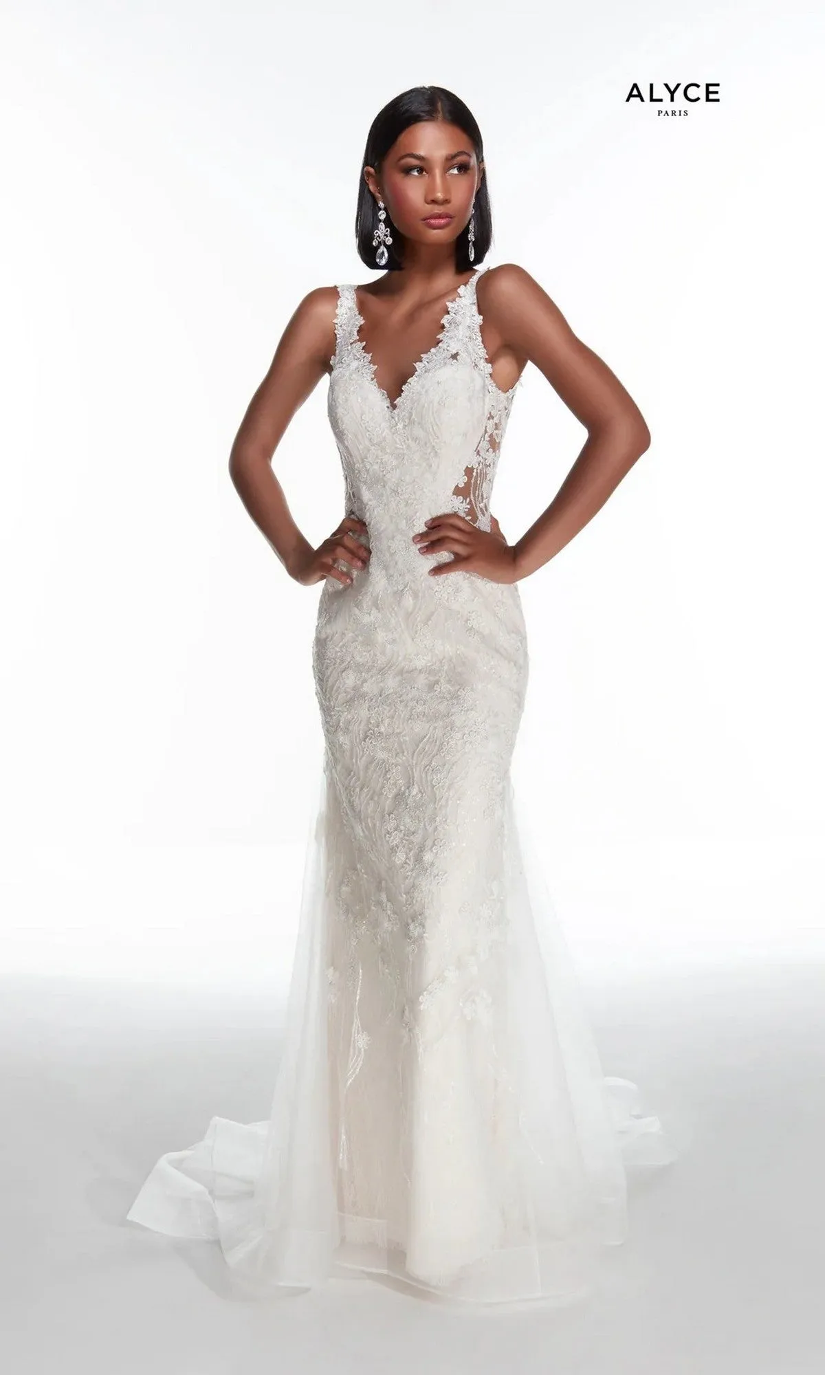Long White Dress: Alyce 7017 sold by PromGirl product image thumbnail 3