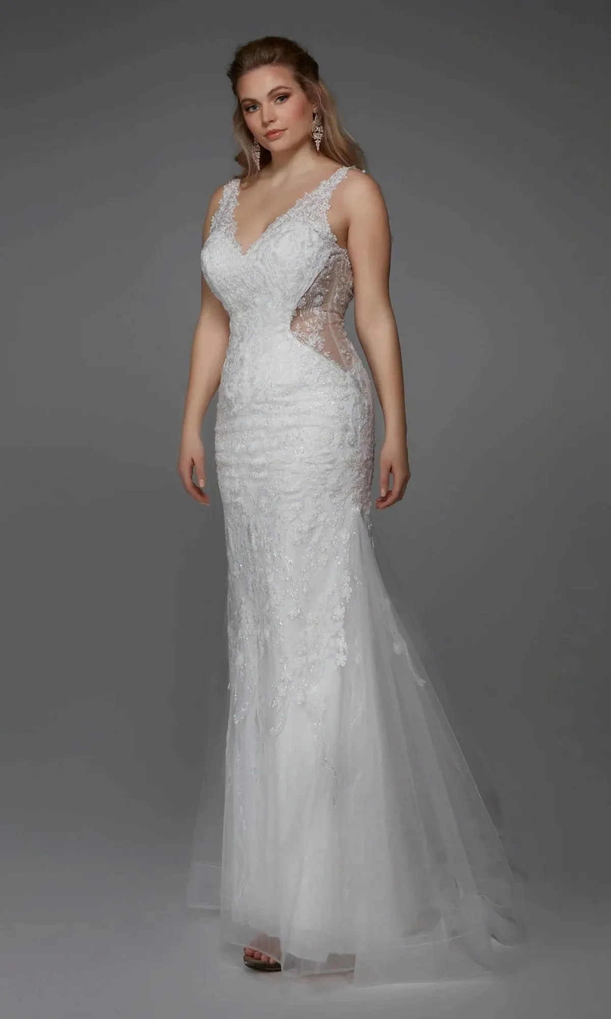 Long White Dress: Alyce 7017 sold by PromGirl product image thumbnail 5