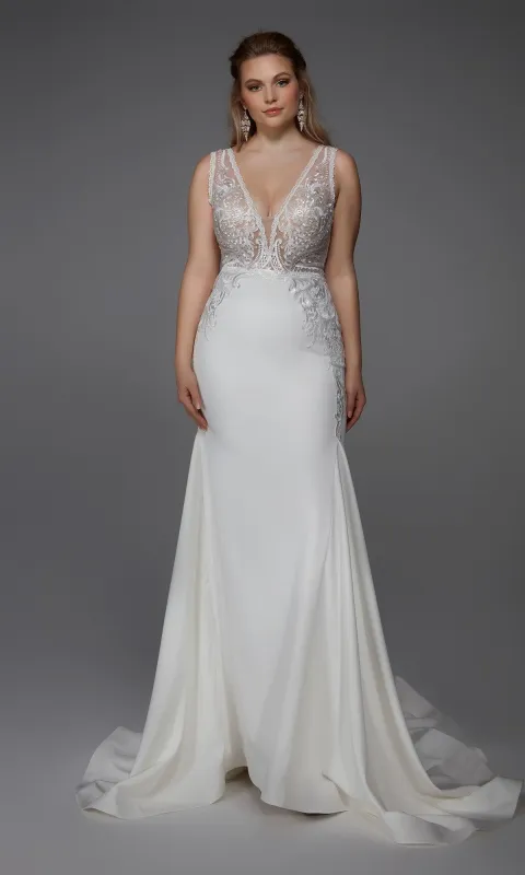 Long White Dress: Alyce 7016 made by Alyce Paris