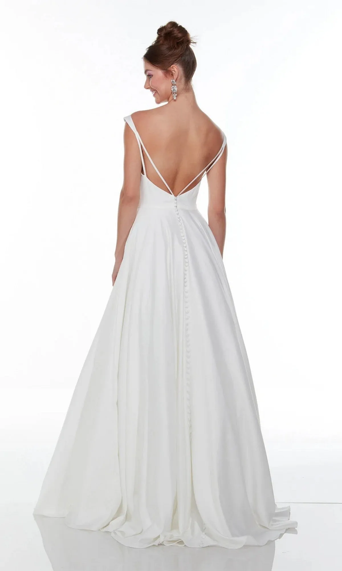 Long White Wedding Dress: Alyce 7054 sold by PromGirl product image thumbnail 2