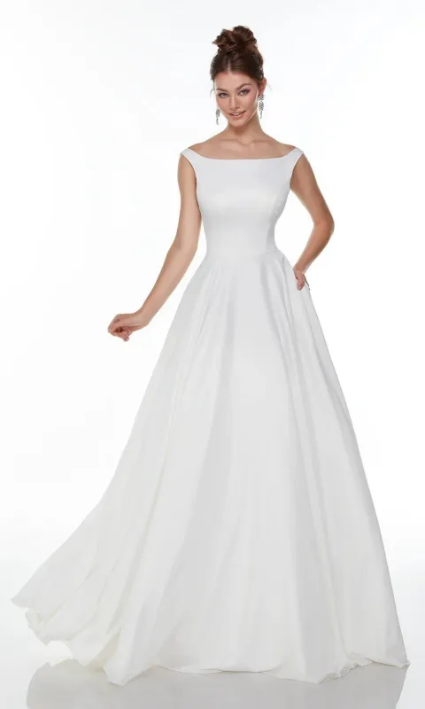 Long White Dress: Alyce 7054 made by Alyce Paris