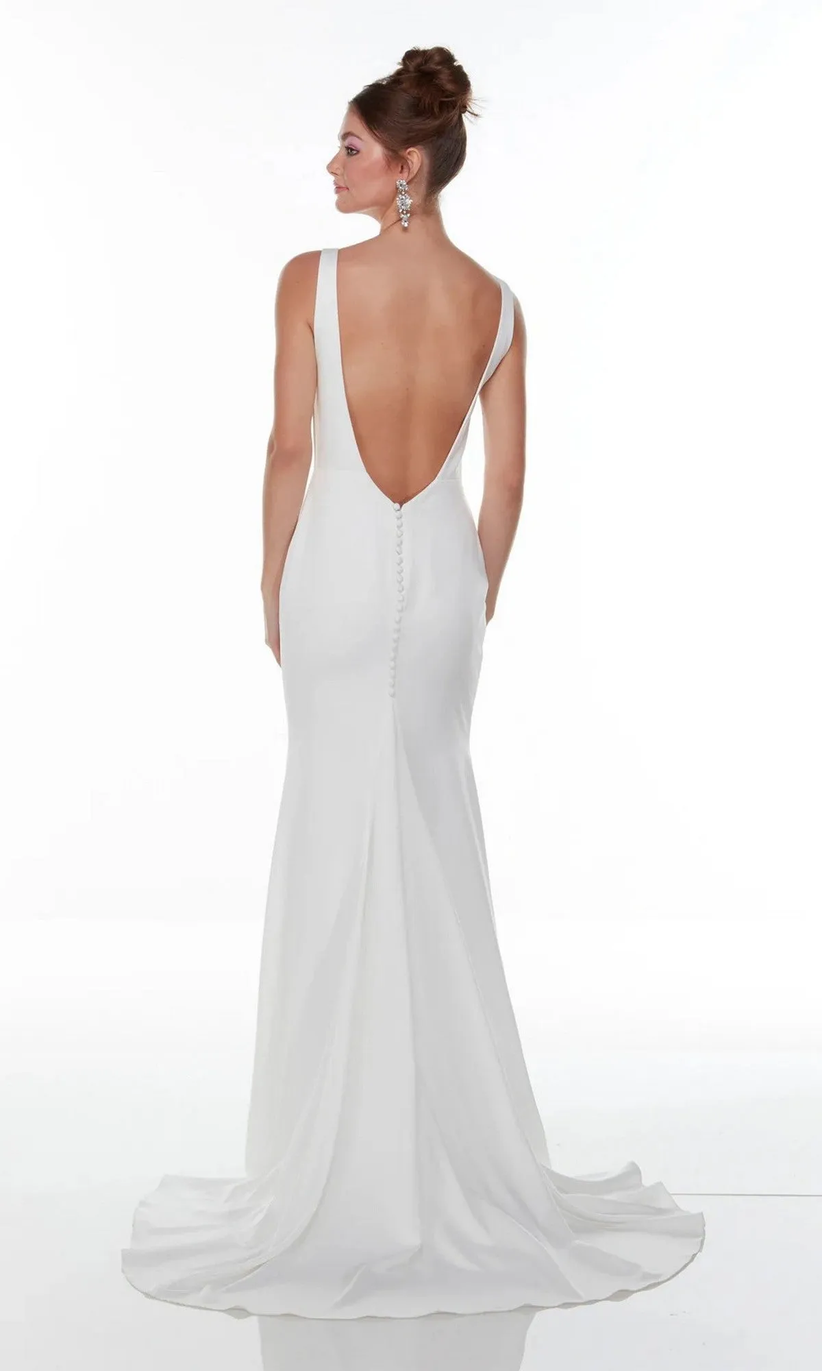 Long White Wedding Dress: Alyce 7052 sold by PromGirl product image thumbnail 4