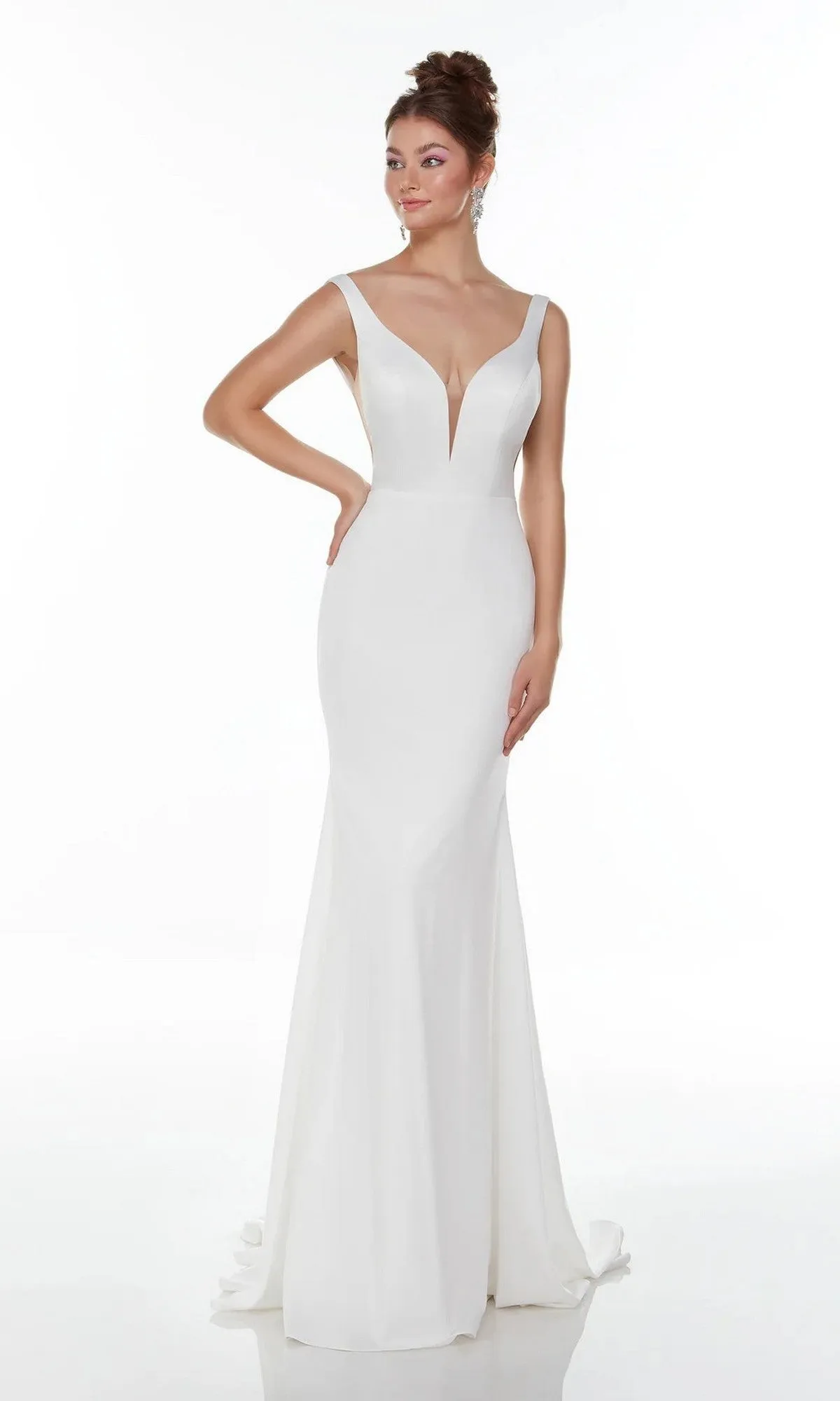 Long White Wedding Dress: Alyce 7052 sold by PromGirl product image thumbnail 3