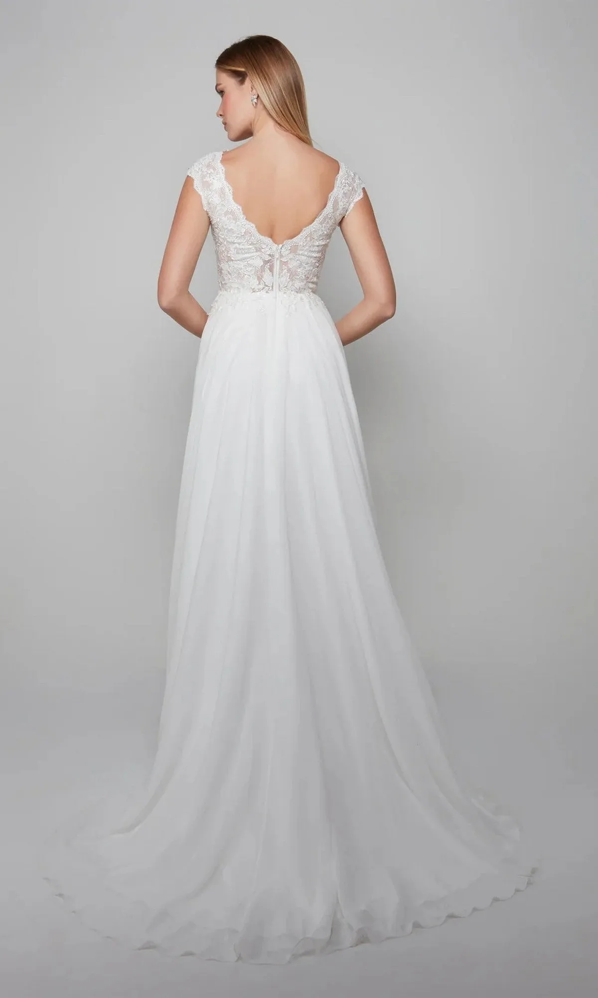 Long White Wedding Dress: Alyce 7073 sold by PromGirl product image thumbnail 2