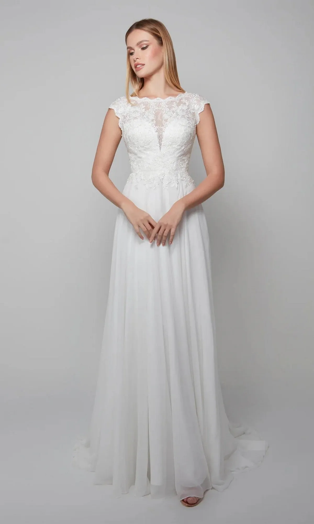Long White Wedding Dress: Alyce 7073 sold by PromGirl product image thumbnail 3