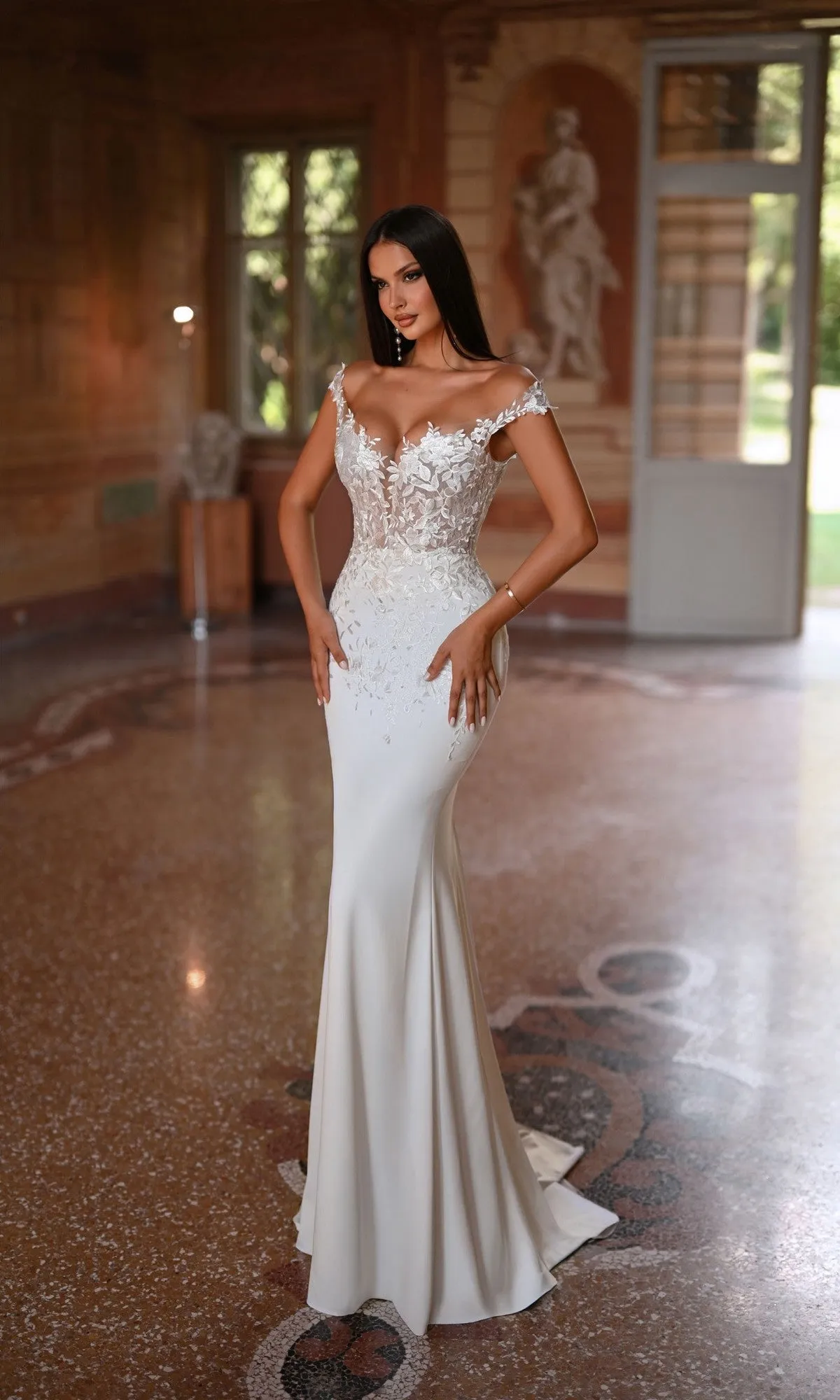 Long White Wedding Dress: Alyce 7026 sold by PromGirl product image thumbnail 3