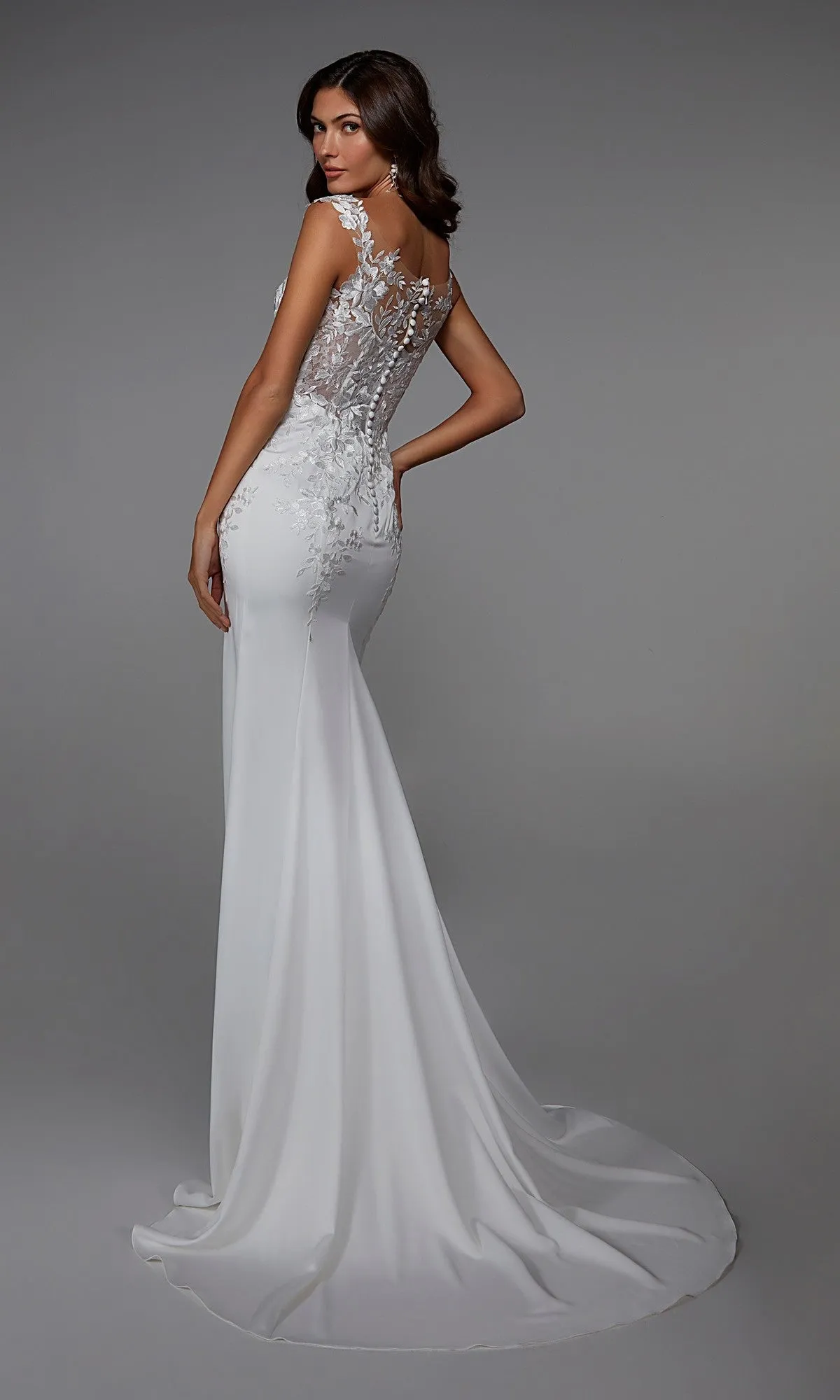 Long White Wedding Dress: Alyce 7026 sold by PromGirl product image thumbnail 2