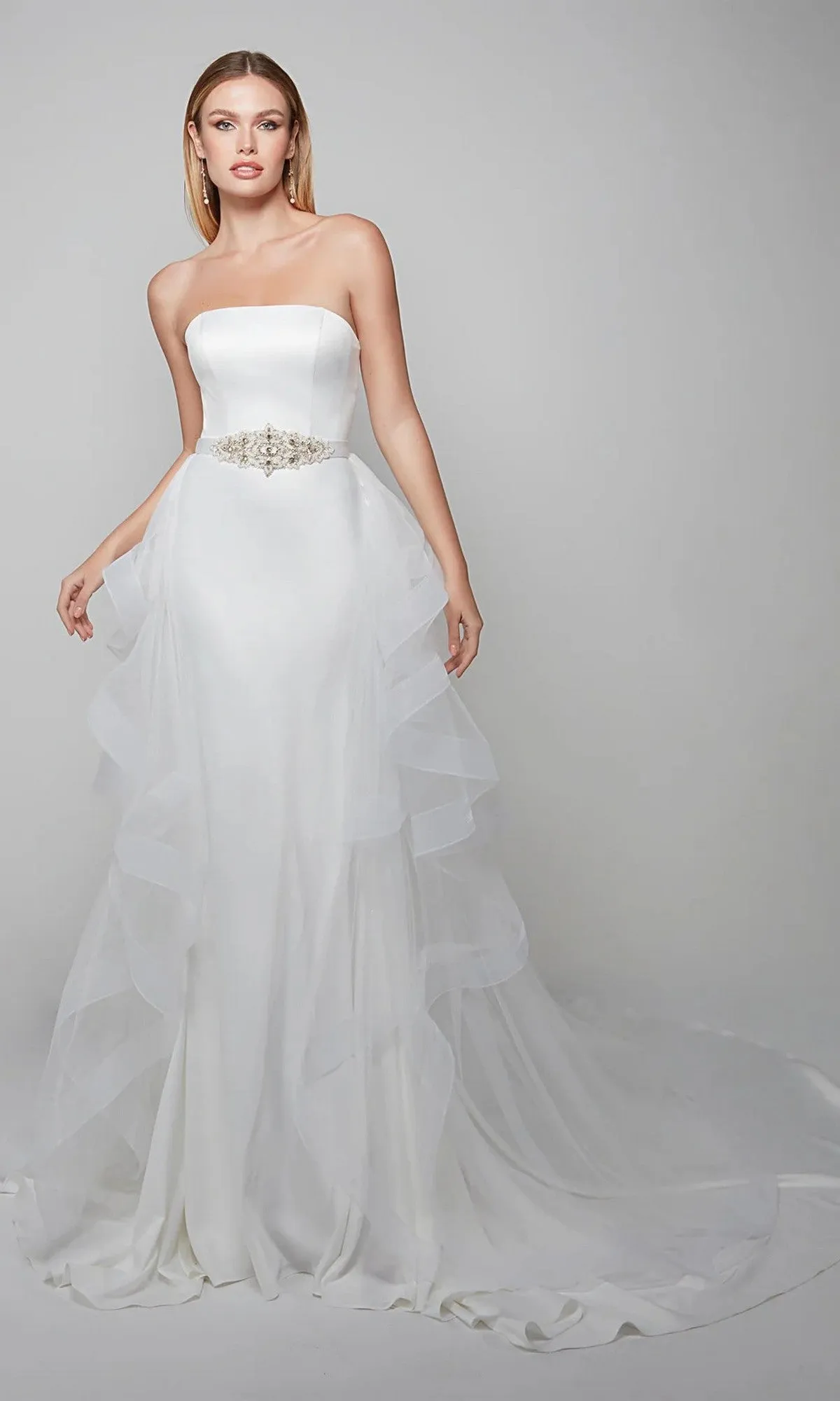 Long White Dress: Alyce 7025 sold by PromGirl product image thumbnail 2
