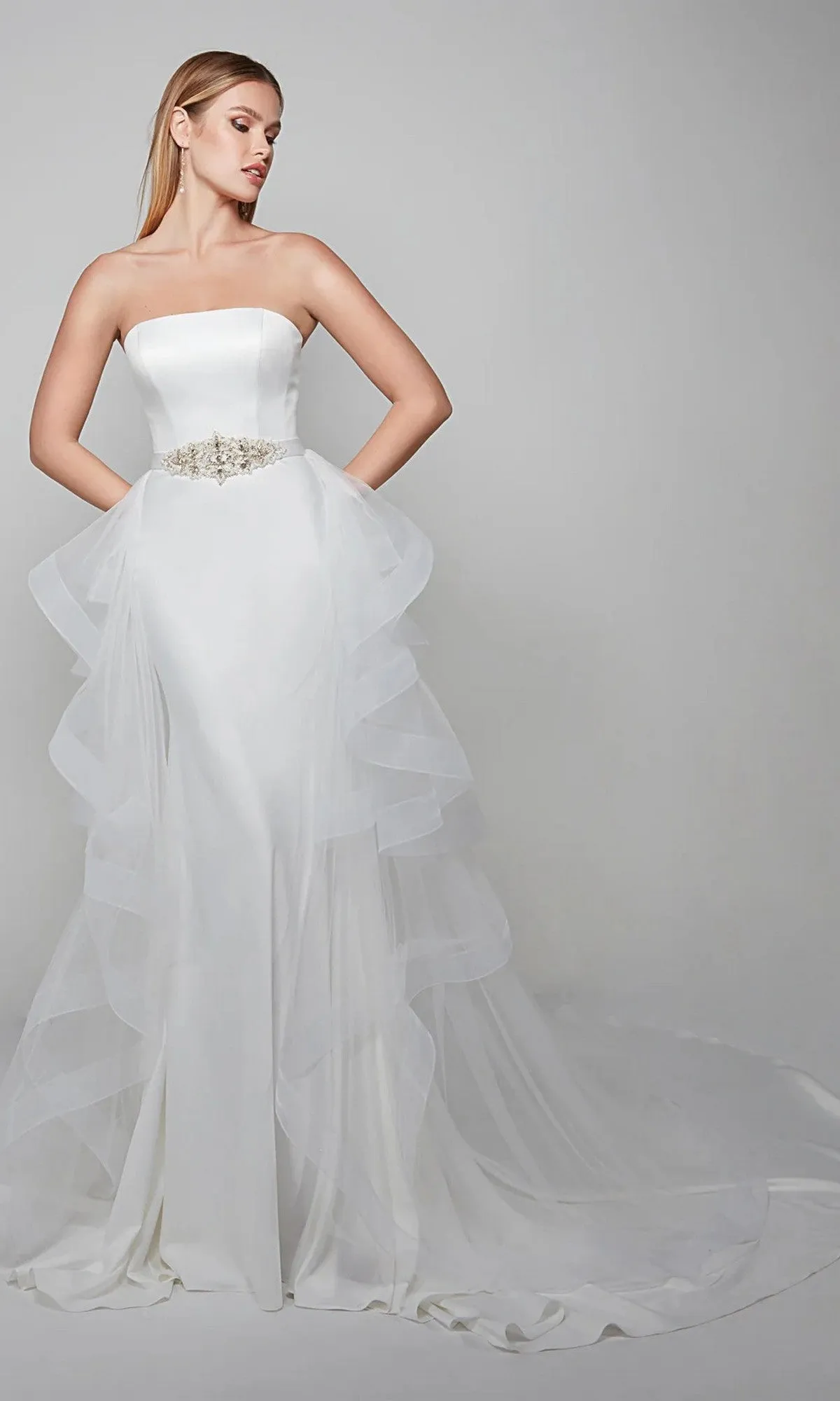 Long White Dress: Alyce 7025 sold by PromGirl product image thumbnail 3