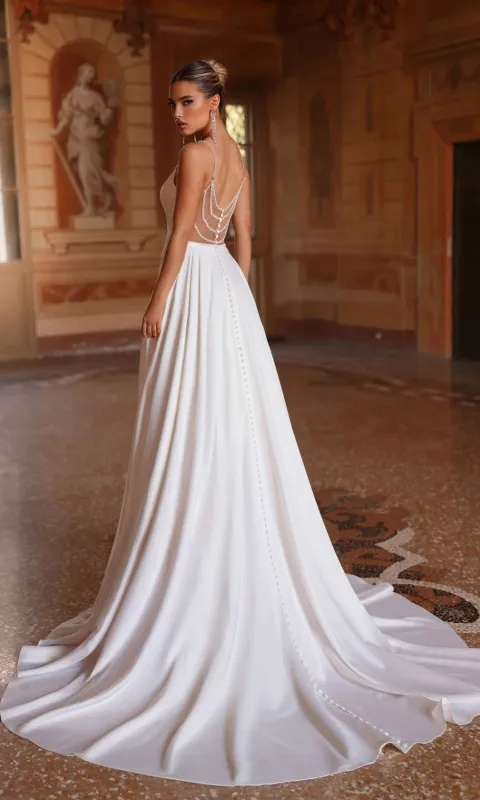 Long White Dress: Alyce 7099 made by Alyce Paris