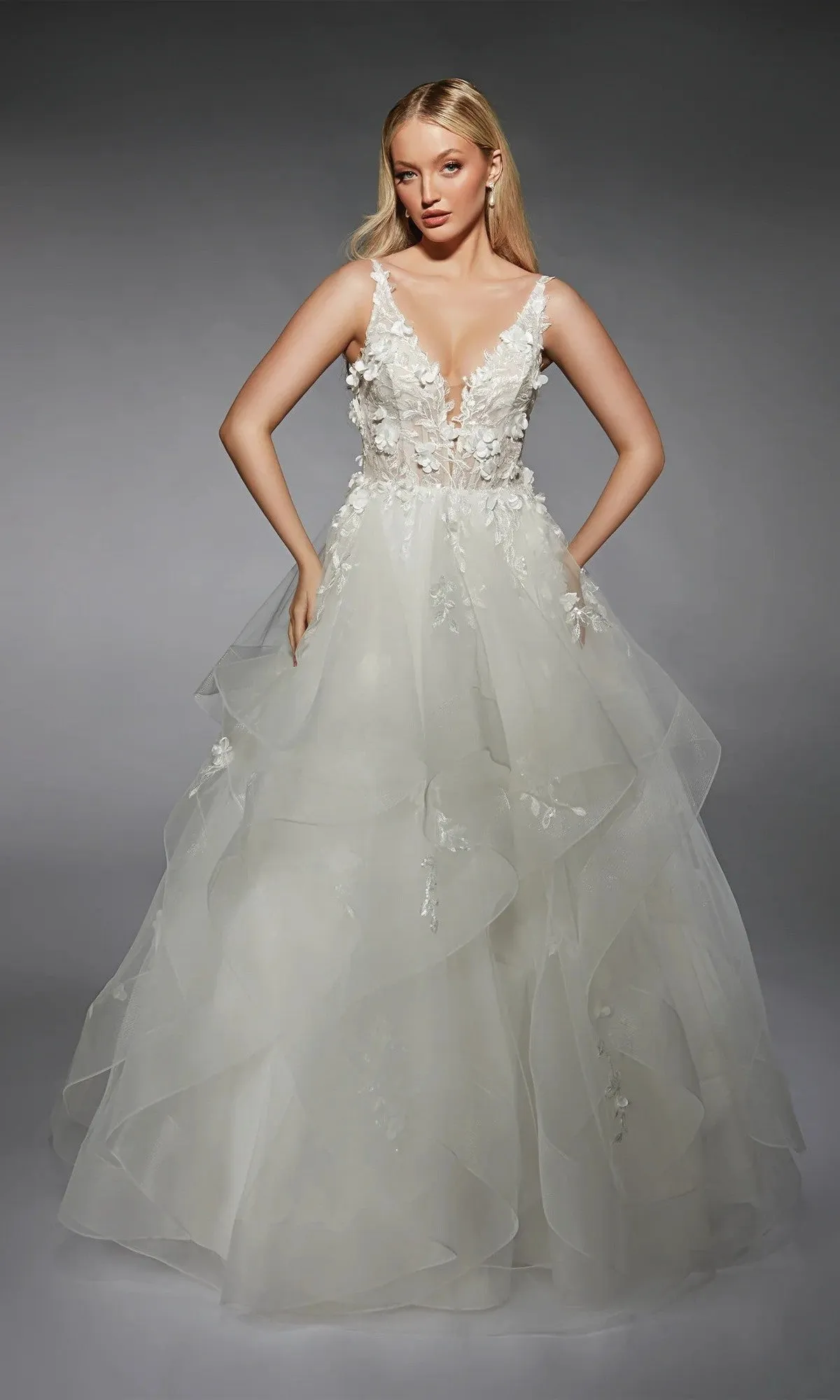 Long White Dress: Alyce 7131 sold by PromGirl product image thumbnail 3