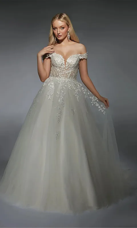 Long White Dress: Alyce 7129 made by Alyce Paris