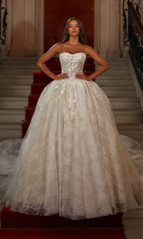 Long White Dress: Alyce 7163 made by Alyce Paris