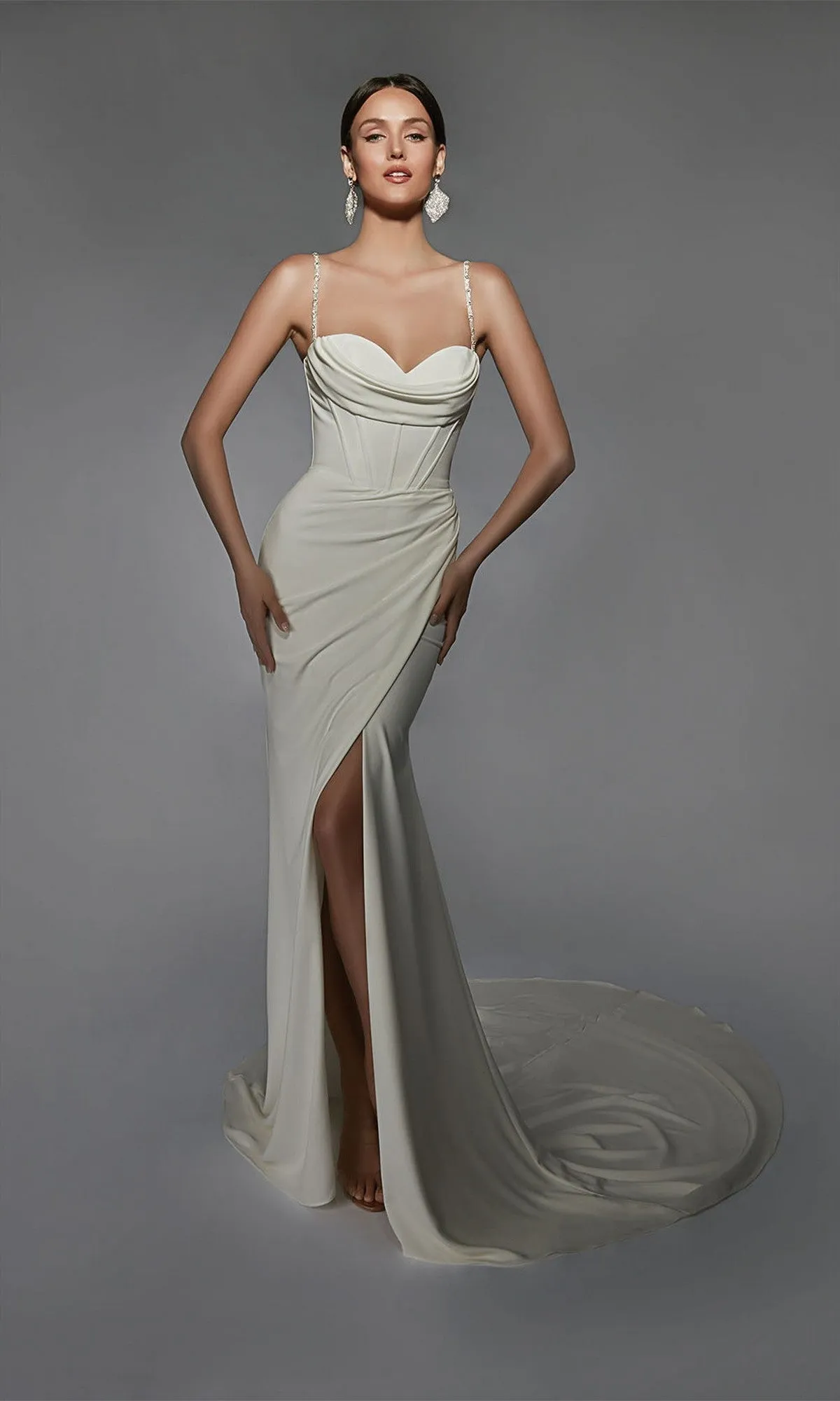 Long White Dress: Alyce 7103 sold by PromGirl product image thumbnail 5