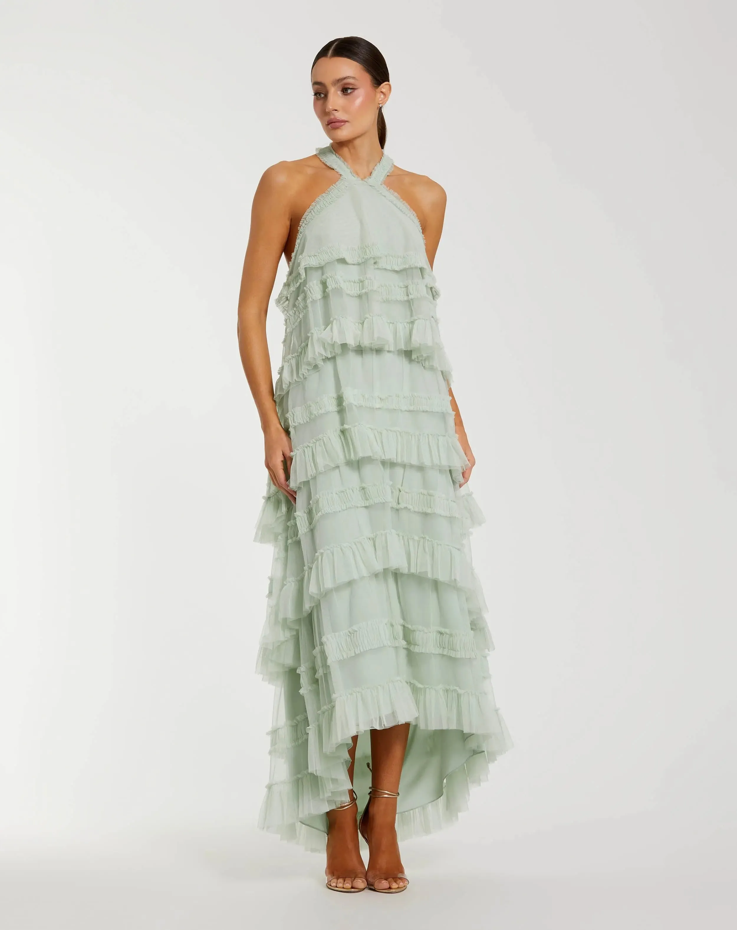 High-Low Halter Party Dress: Mac Duggal 8276 sold by PromGirl product image thumbnail 3