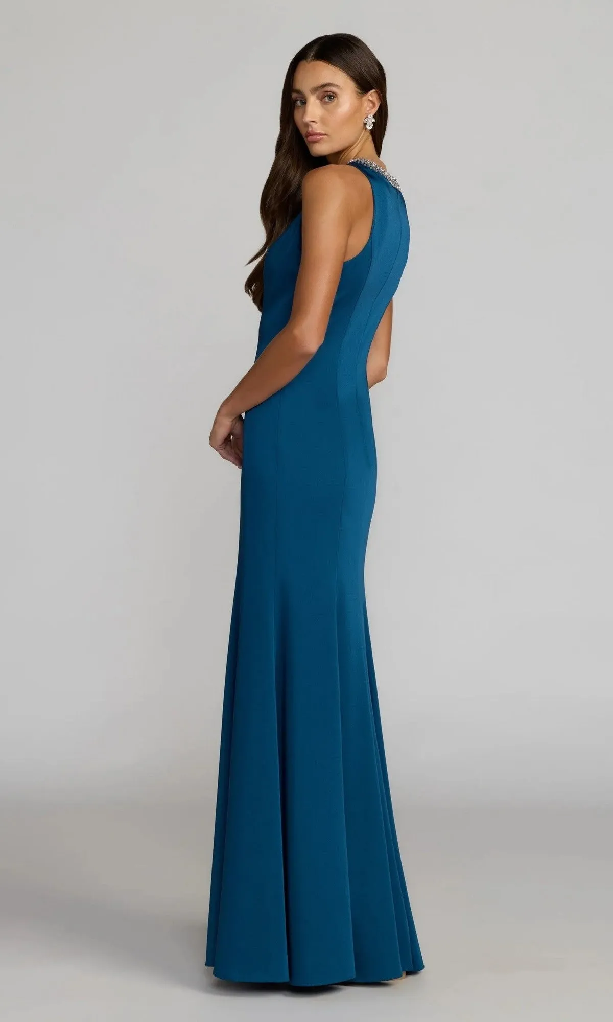Beaded-Neck Long Prom Dress; Mac Duggal 49093 sold by PromGirl product image thumbnail 2