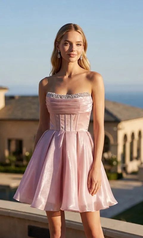 Strapless Mini A-Line Hoco Dress: Juliet JT7187S made by PromGirl