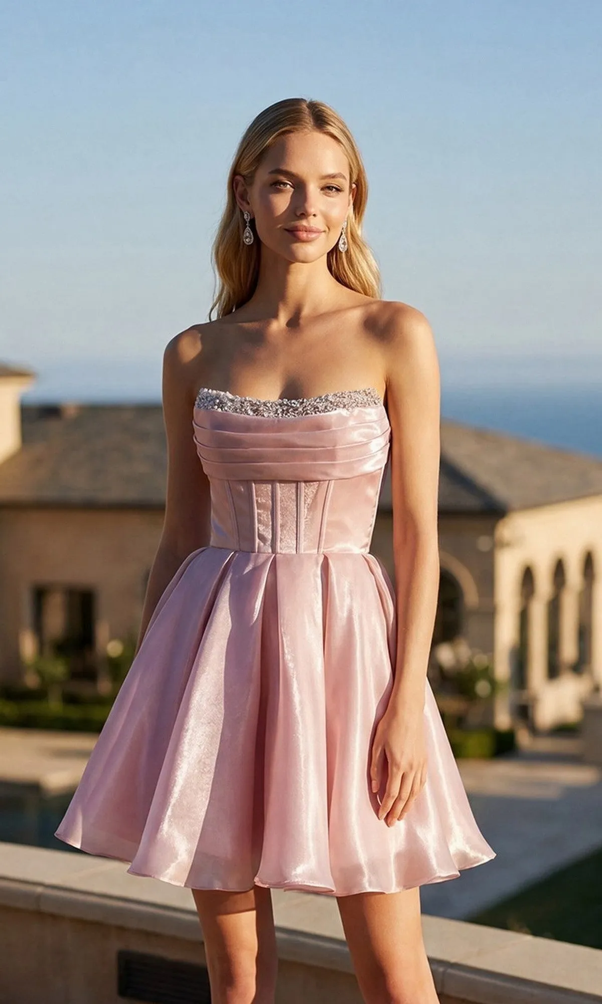 Strapless Mini A-Line Hoco Dress: Juliet JT7187S sold by PromGirl