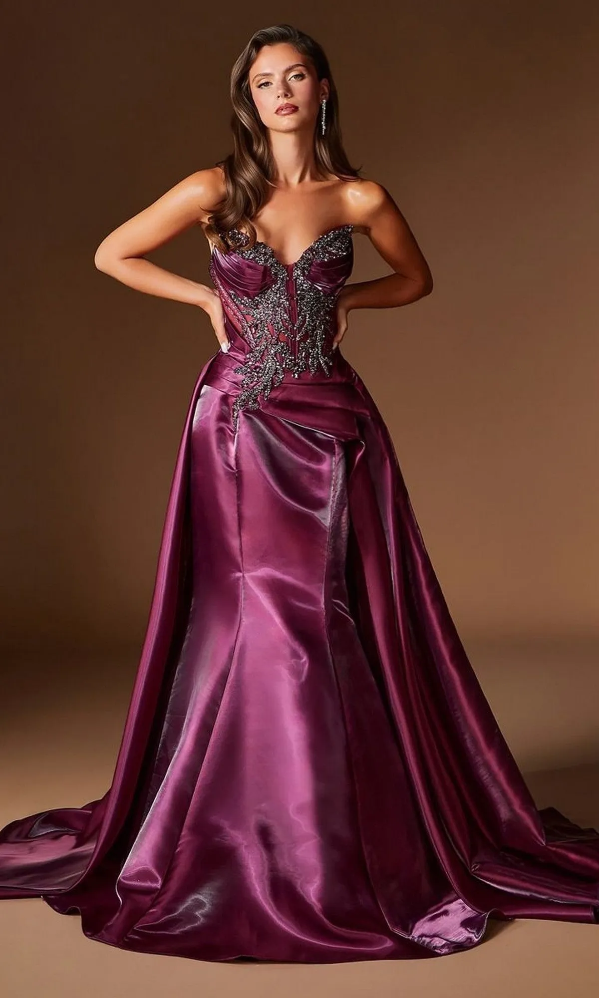 Strapless Long Organza Prom Dress: Ladivine CDS568 sold by PromGirl product image thumbnail 3