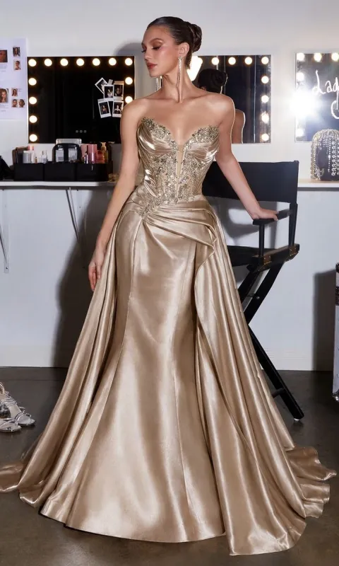 Strapless Long Organza Prom Dress: Ladivine CDS568 made by PromGirl