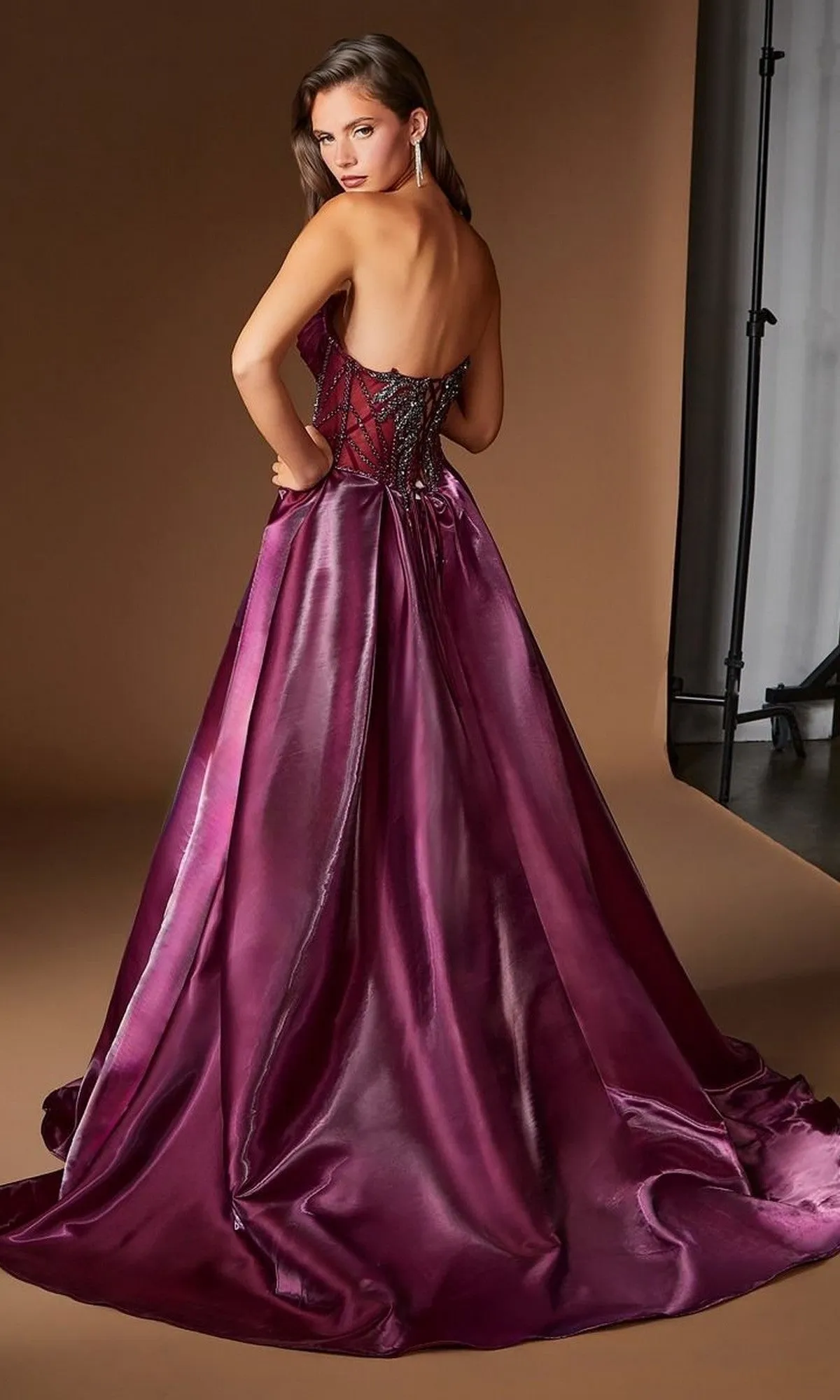 Strapless Long Organza Prom Dress: Ladivine CDS568 sold by PromGirl product image thumbnail 2