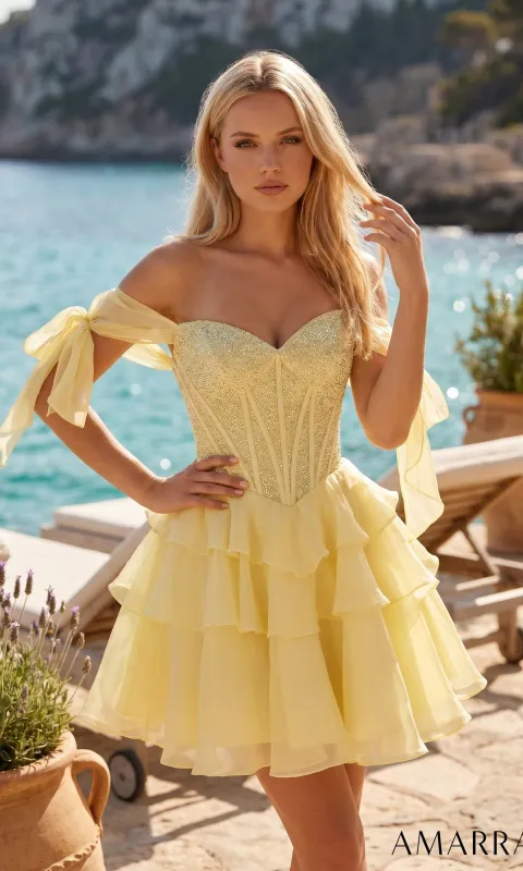 Short Homecoming Dress: Amarra 89726 made by PromGirl