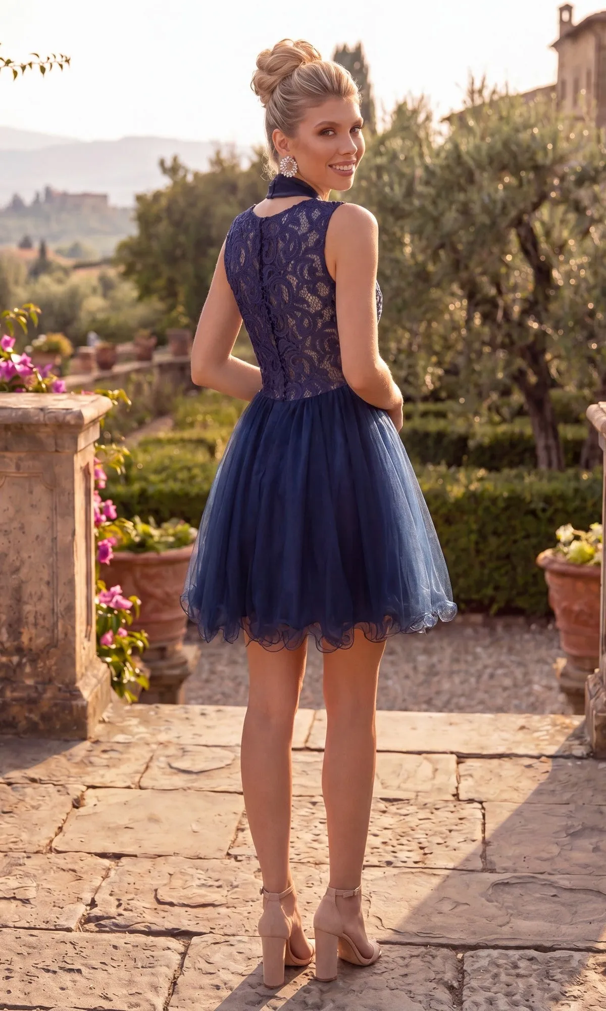 Lace-Bodice Mini Hoco Dress: Chicas C9350 sold by PromGirl product image thumbnail 2