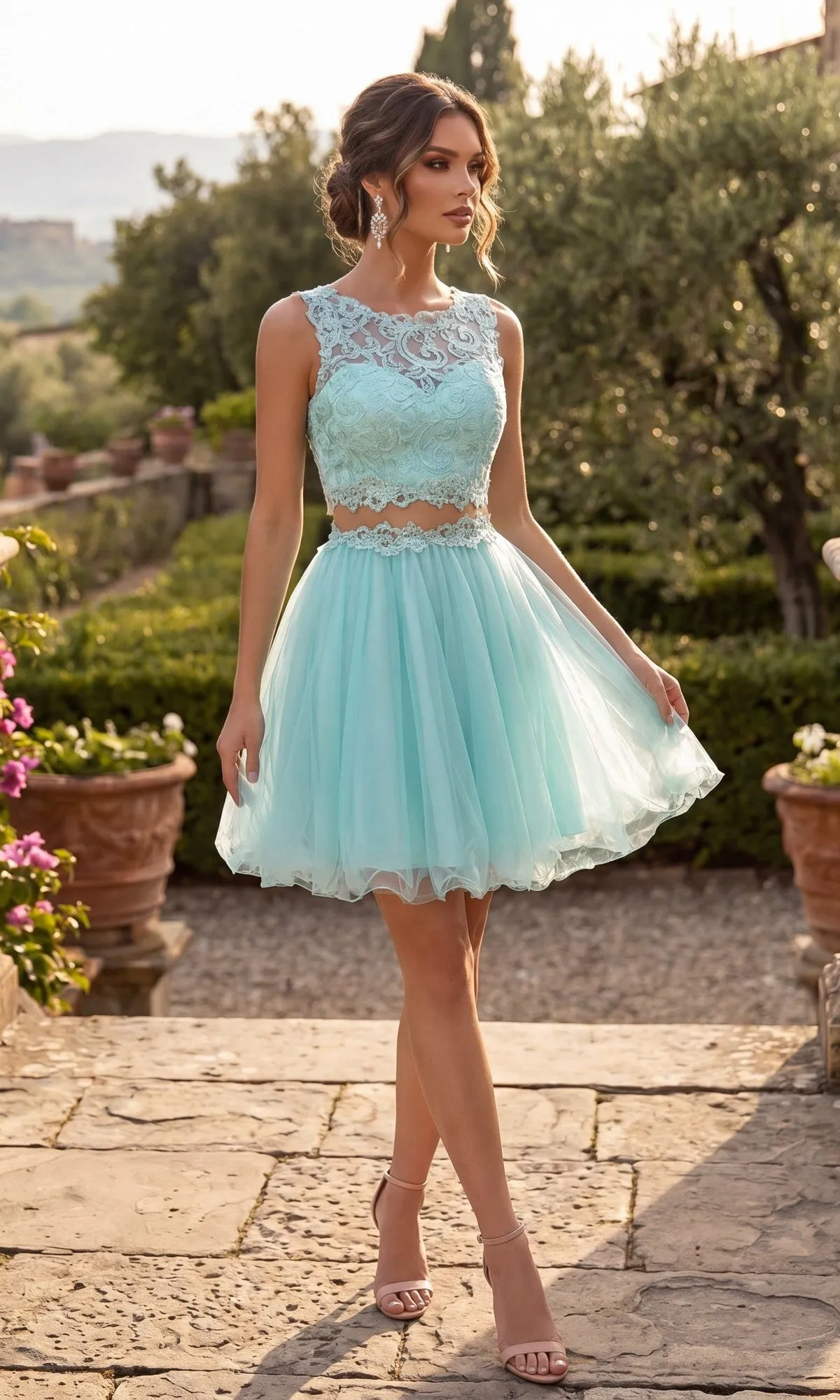Lace-Bodice Mini Hoco Dress: Chicas C9350 sold by PromGirl product image thumbnail 4