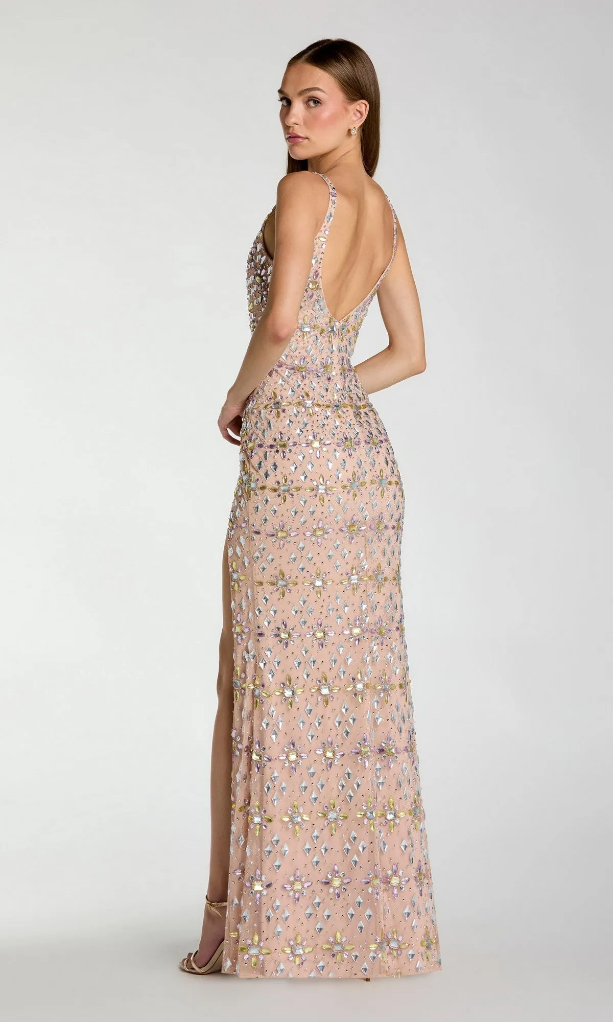 Long Pink Beaded Formal Dress: Mac Duggal 10155 sold by PromGirl product image thumbnail 2