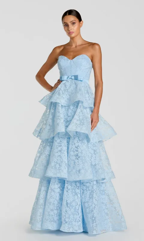 Strapless Long Blue Formal Dress: Mac Duggal 56298 made by Mac Duggal