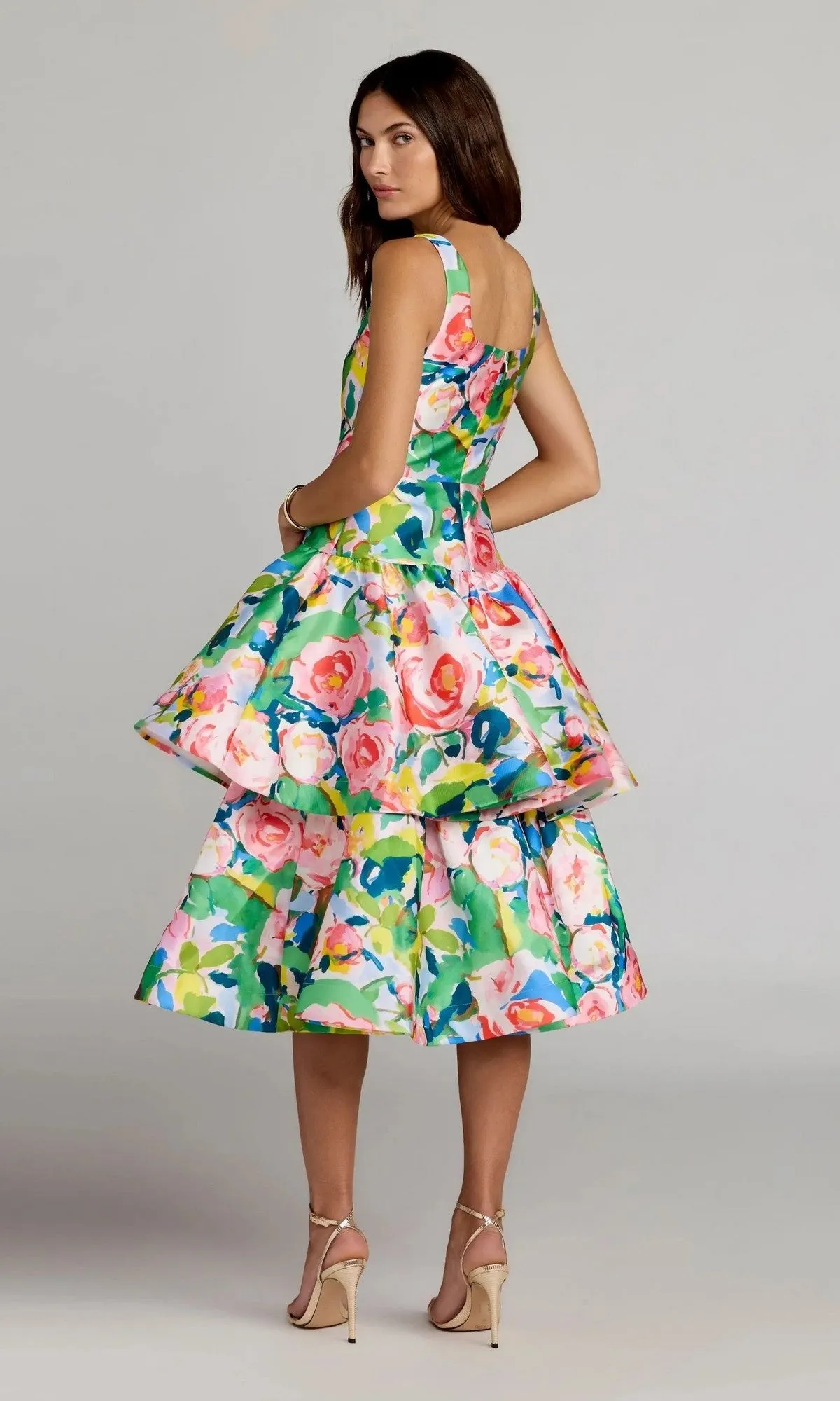 Midi Floral Wedding Guest Dress: Mac Duggal 56414 sold by PromGirl product image thumbnail 2