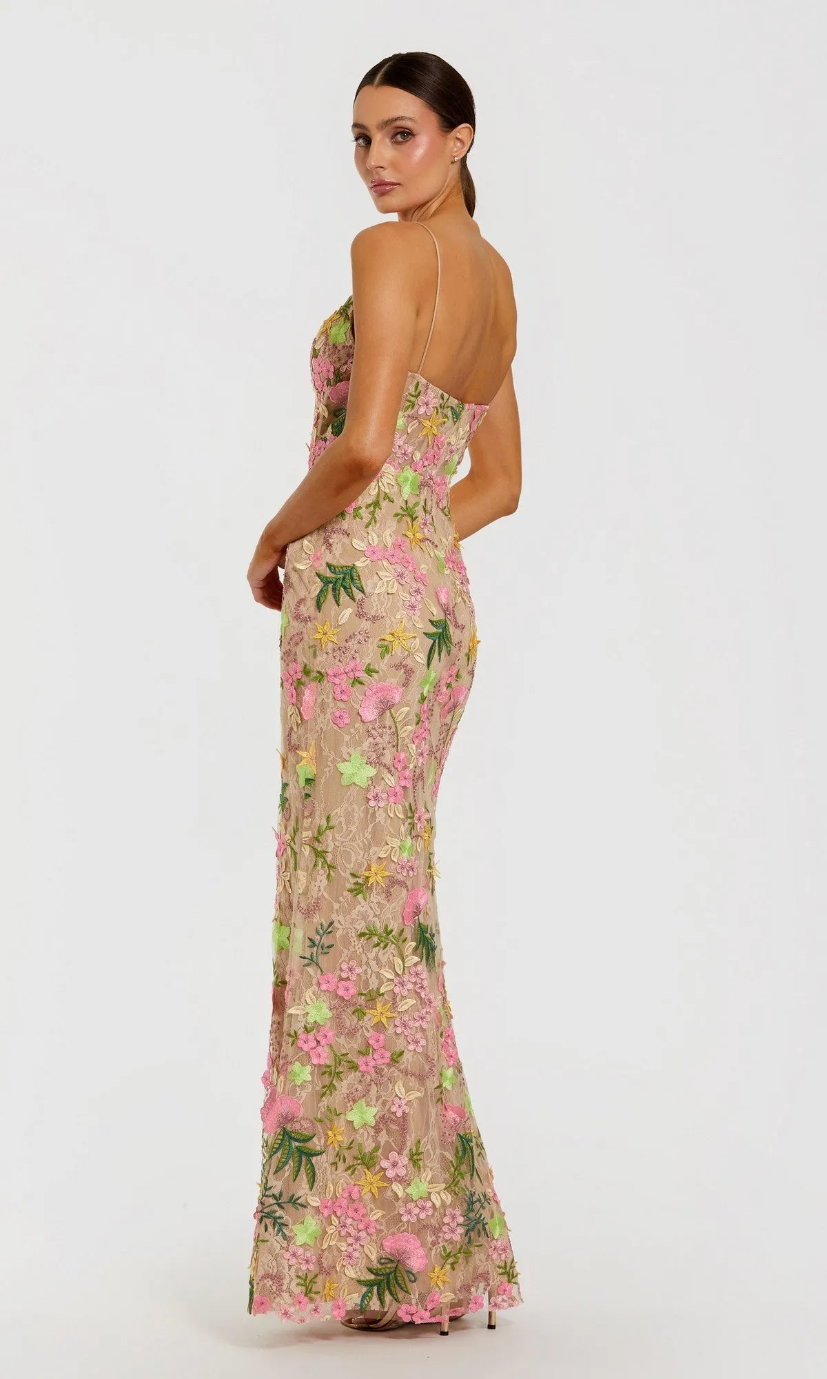 Embroidered Nude Formal Gown: Mac Duggal 69010 sold by PromGirl product image thumbnail 2