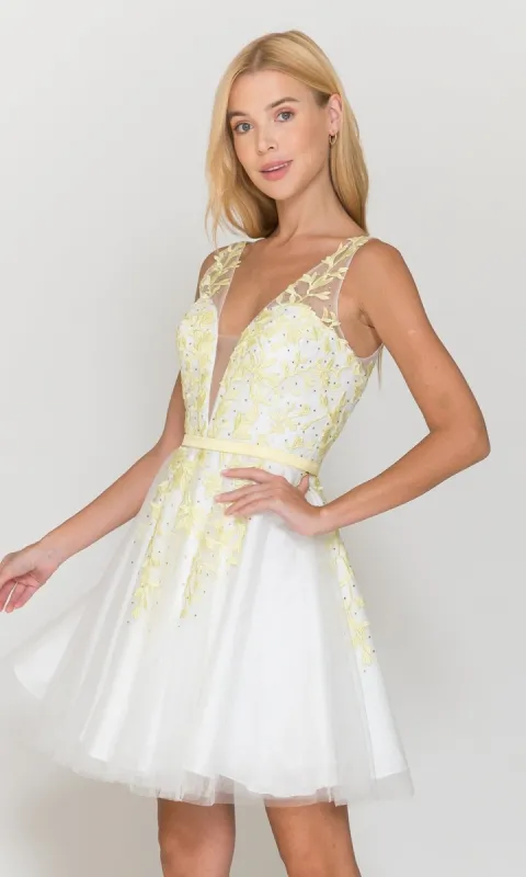 Tulle and Lace Short A-Line Homecoming Dress 8696 sold by PromGirl