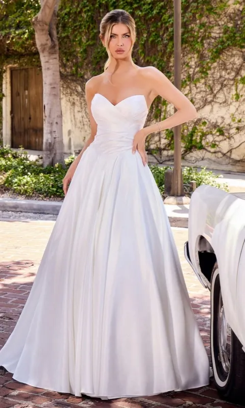 Long Off-White Satin Formal Dress: Ladivine WN015 made by PromGirl