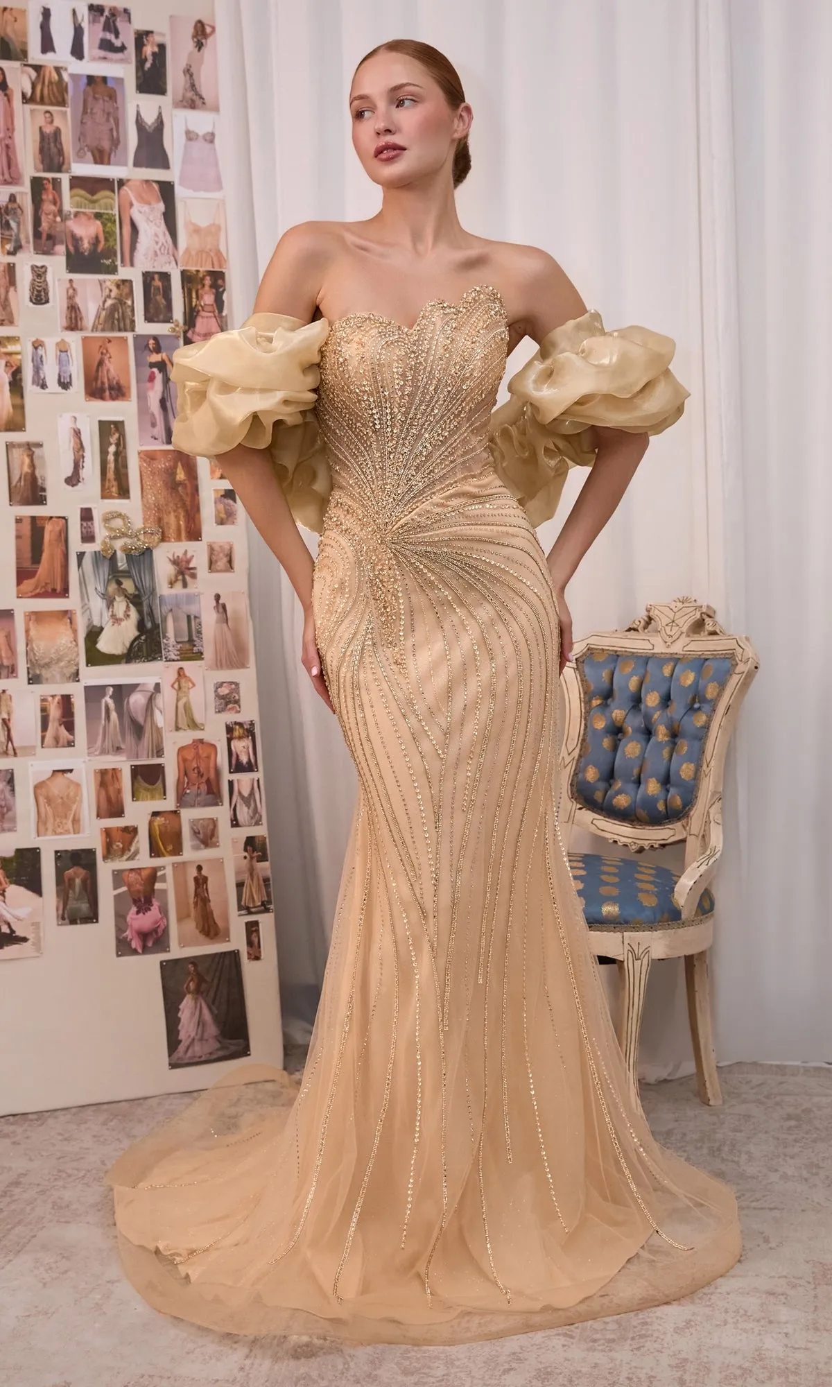 Beaded Long Prom Gown: Andrea & Leo A1519 sold by PromGirl product image thumbnail 3