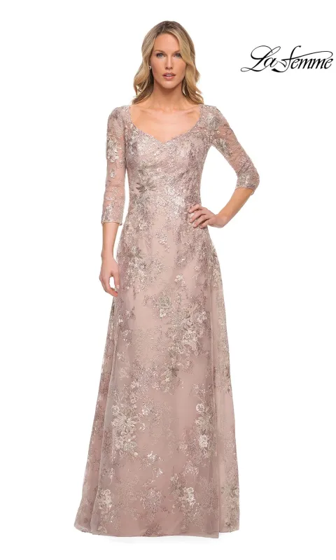 Mother-of-the-Bride Mauve Gown: La Femme 30054 made by La Femme