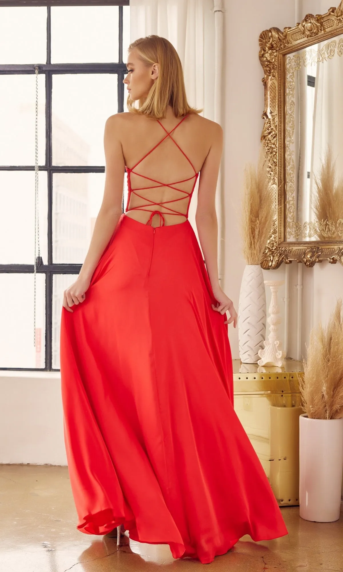 Strappy-Back Simple Long A-Line Prom Dress 278 sold by PromGirl product image thumbnail 2
