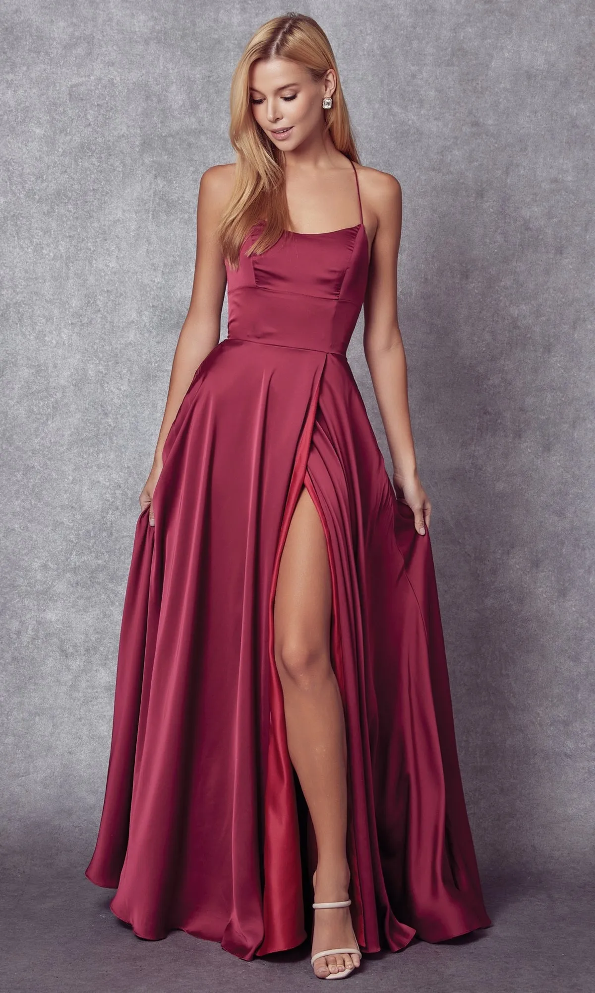 Strappy-Back Simple Long A-Line Prom Dress 278 sold by PromGirl product image thumbnail 3