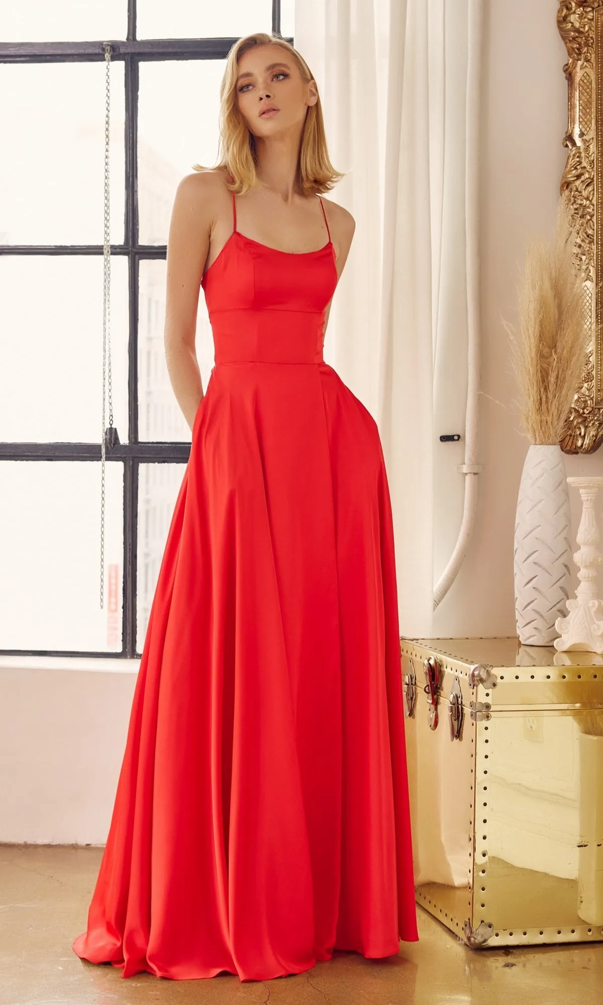 Strappy-Back Simple Long A-Line Prom Dress 278 sold by PromGirl