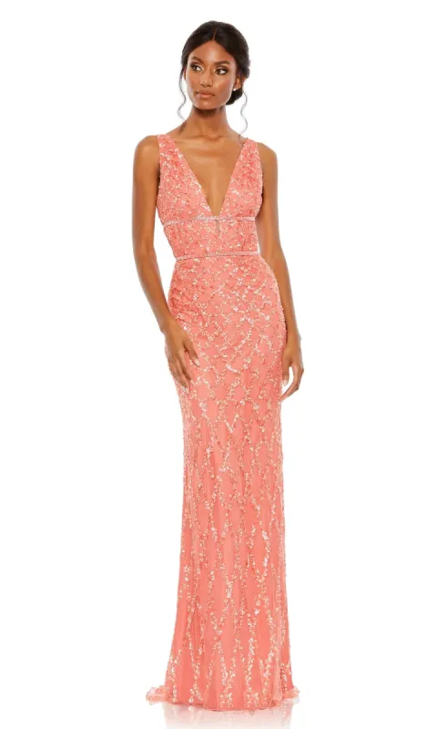 Backless Long Beaded Formal Dress: Mac Duggal 5669 sold by PromGirl