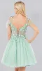 Embellished Short Glitter-Tulle Homecoming Dress sold by PromGirl