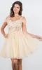 Embellished Short Glitter-Tulle Homecoming Dress sold by PromGirl