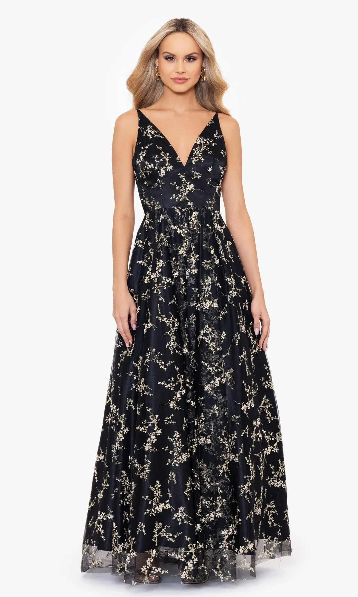 Floral-Print Corset-Back Long Formal Dress 4866BN sold by PromGirl product image thumbnail 5