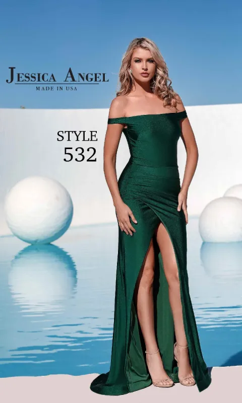 Faux-Wrap Long Prom Dress: Jessica Angel 532 made by PromGirl